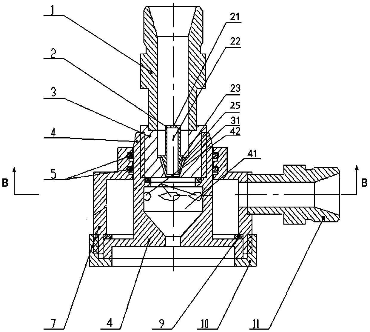 A solid cone pressure atomizing nozzle