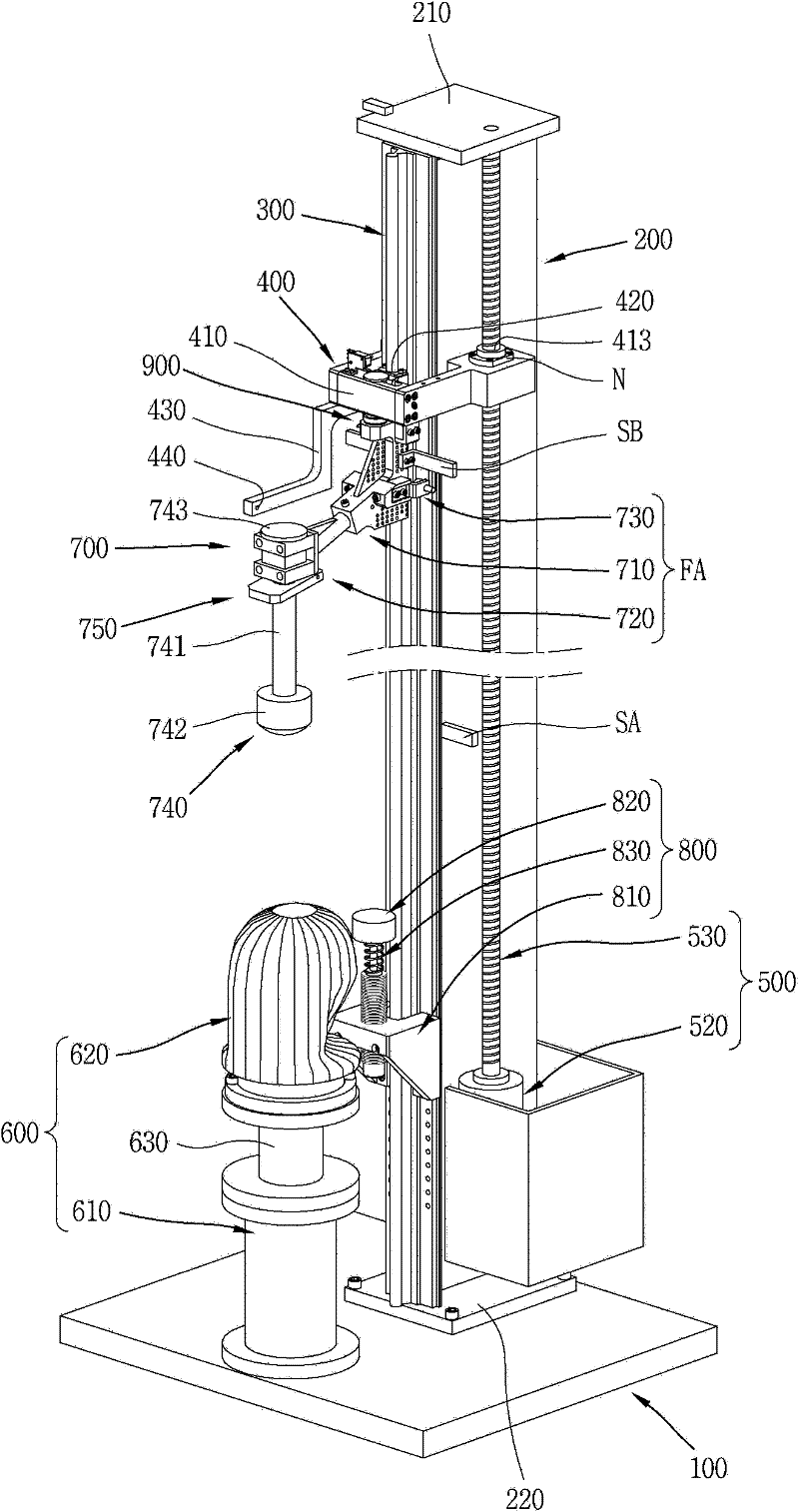 Shock device and safety cap shock test machine