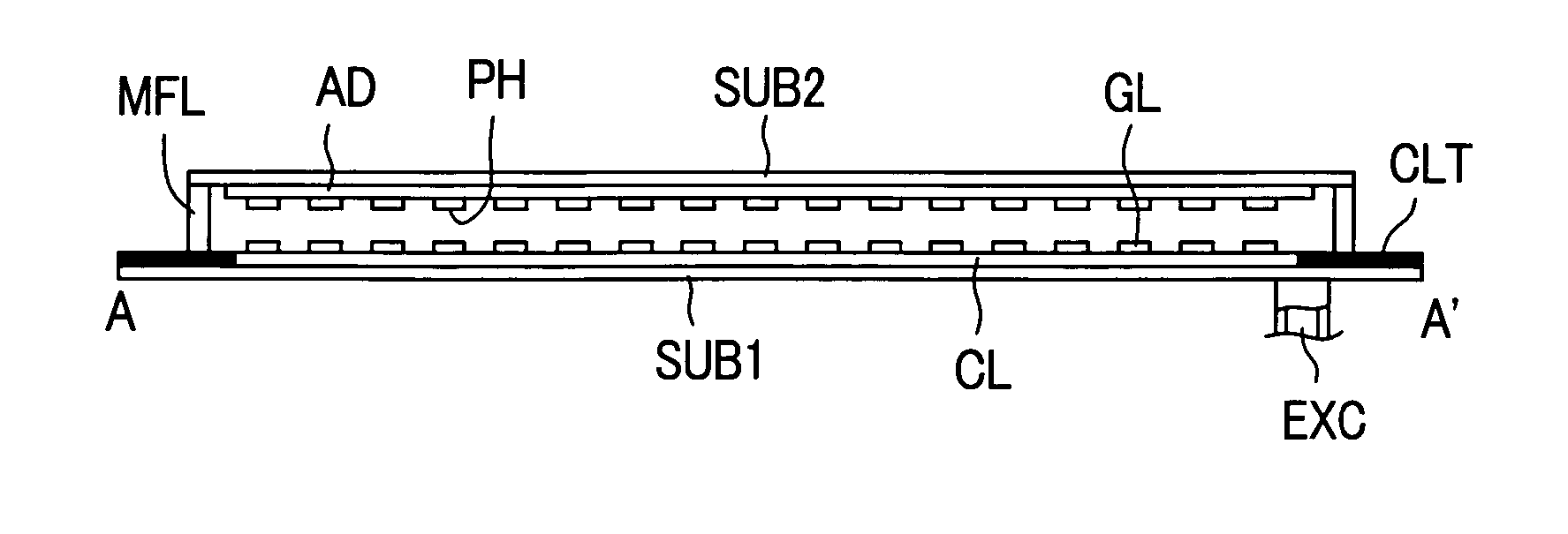 Self-luminous planar display device and manufacturing method thereof