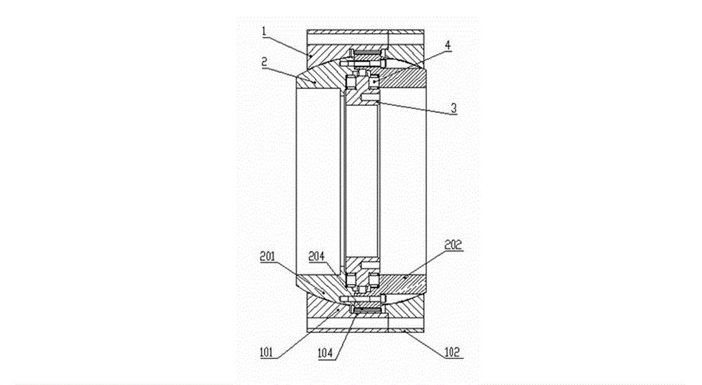 Rotary pivot bearing used for driving by shield spiral machine