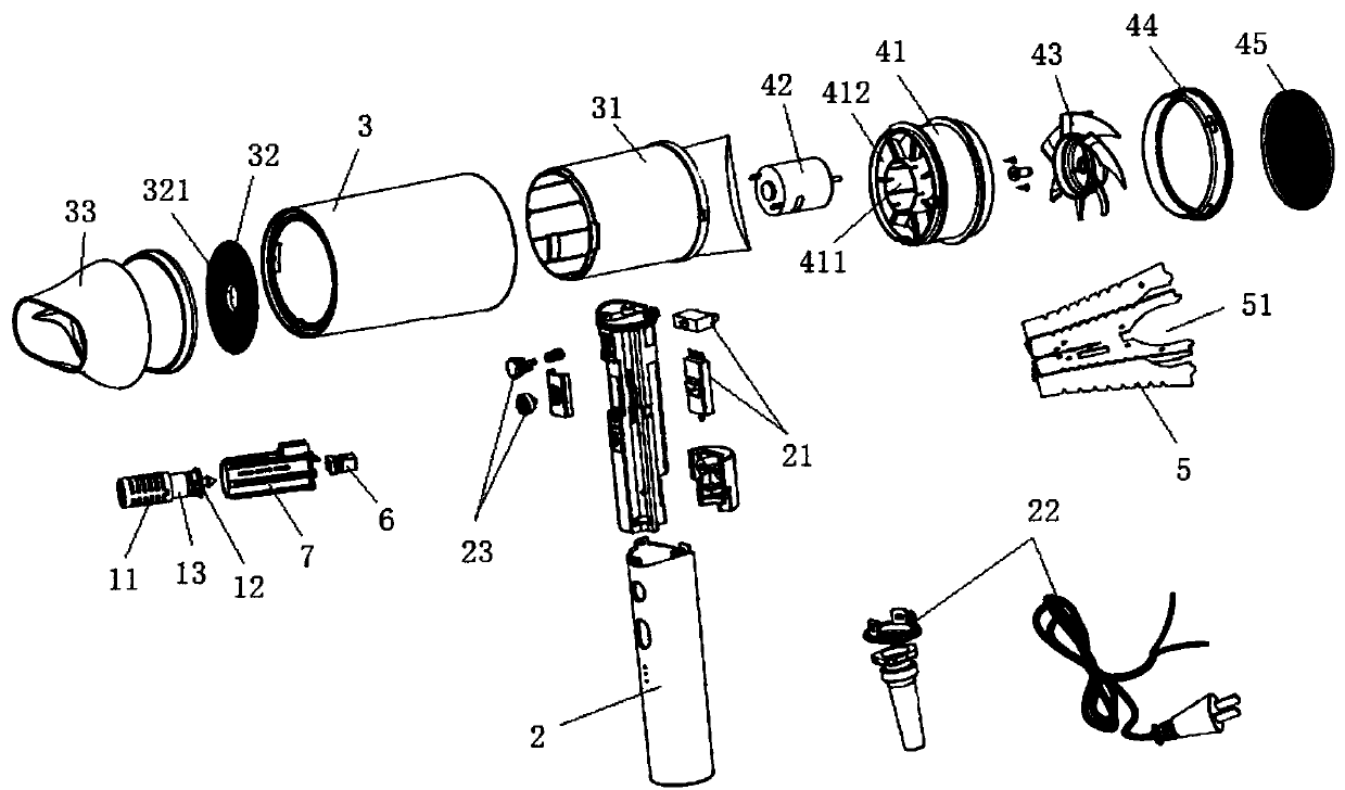 Nutrient device and hair dryer using same