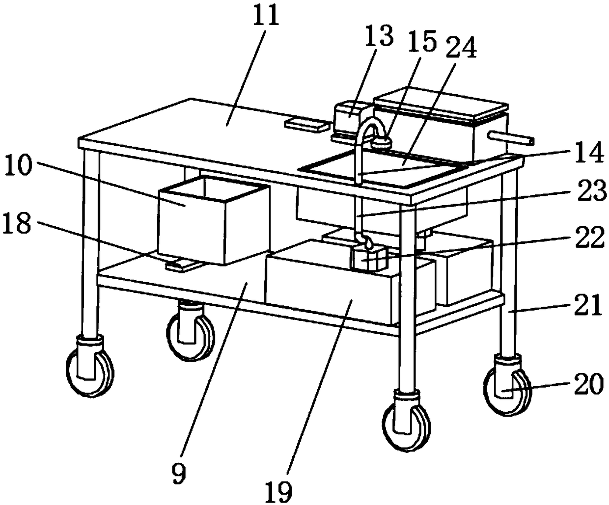 Operating room nursing cart with sterilization and disinfection functions