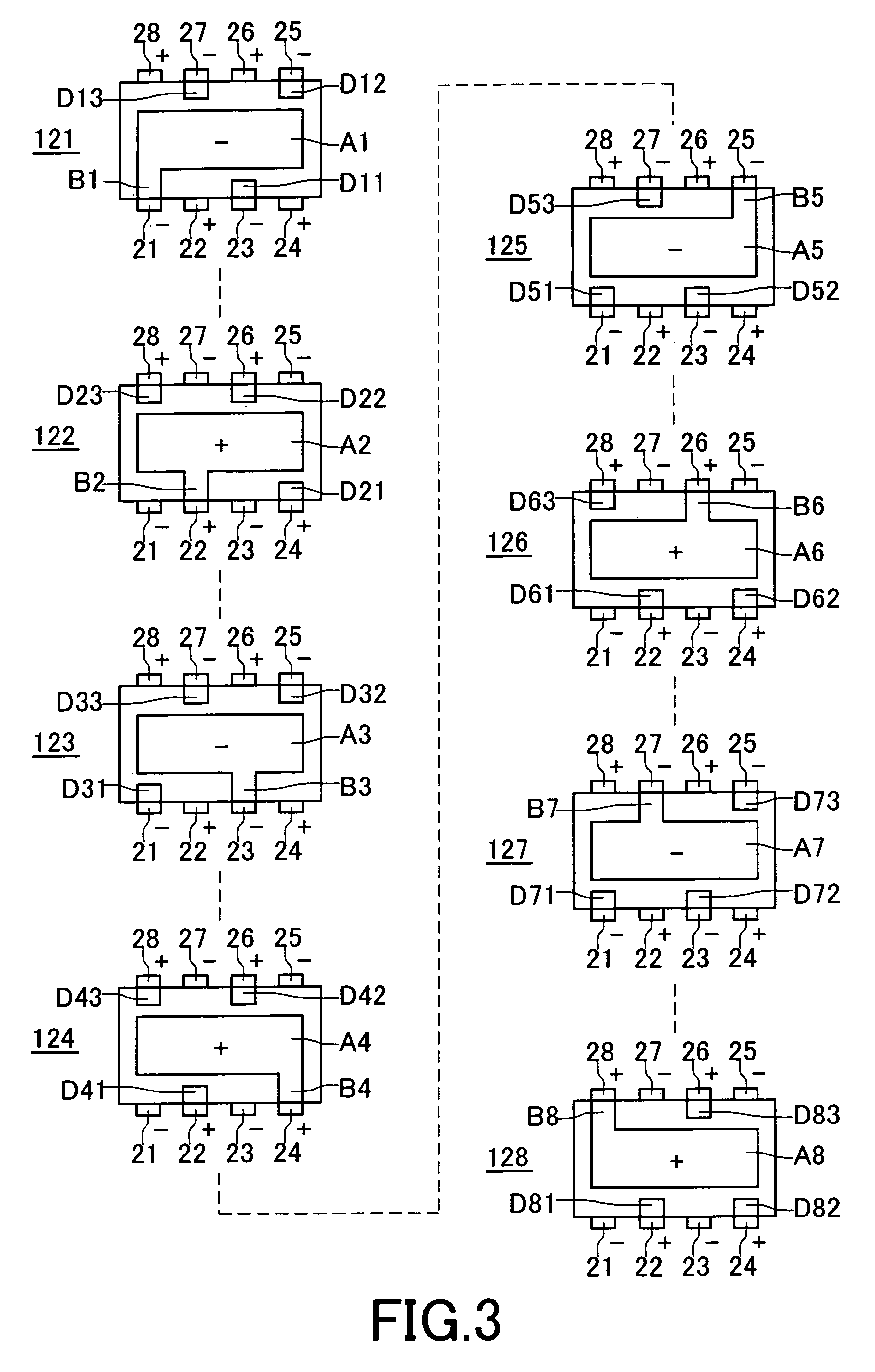 Multi-terminal type laminated capacitor