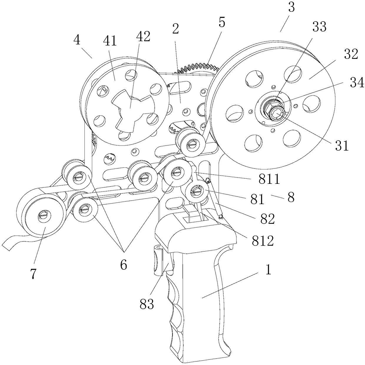 Hand-held adhesive tape pasting machine