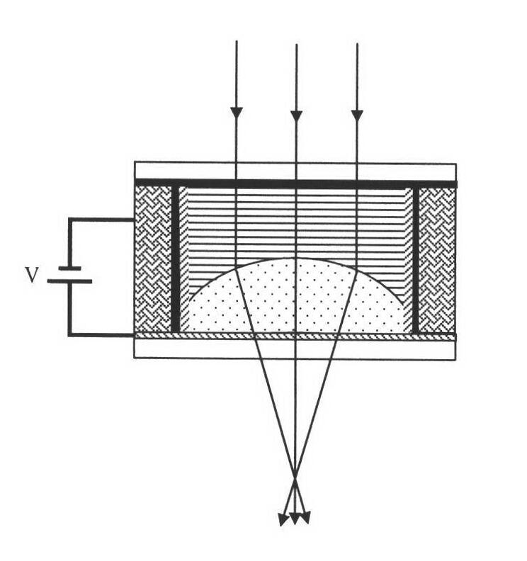 Varifocal lens of micro-fluid control liquid based on ionic liquid