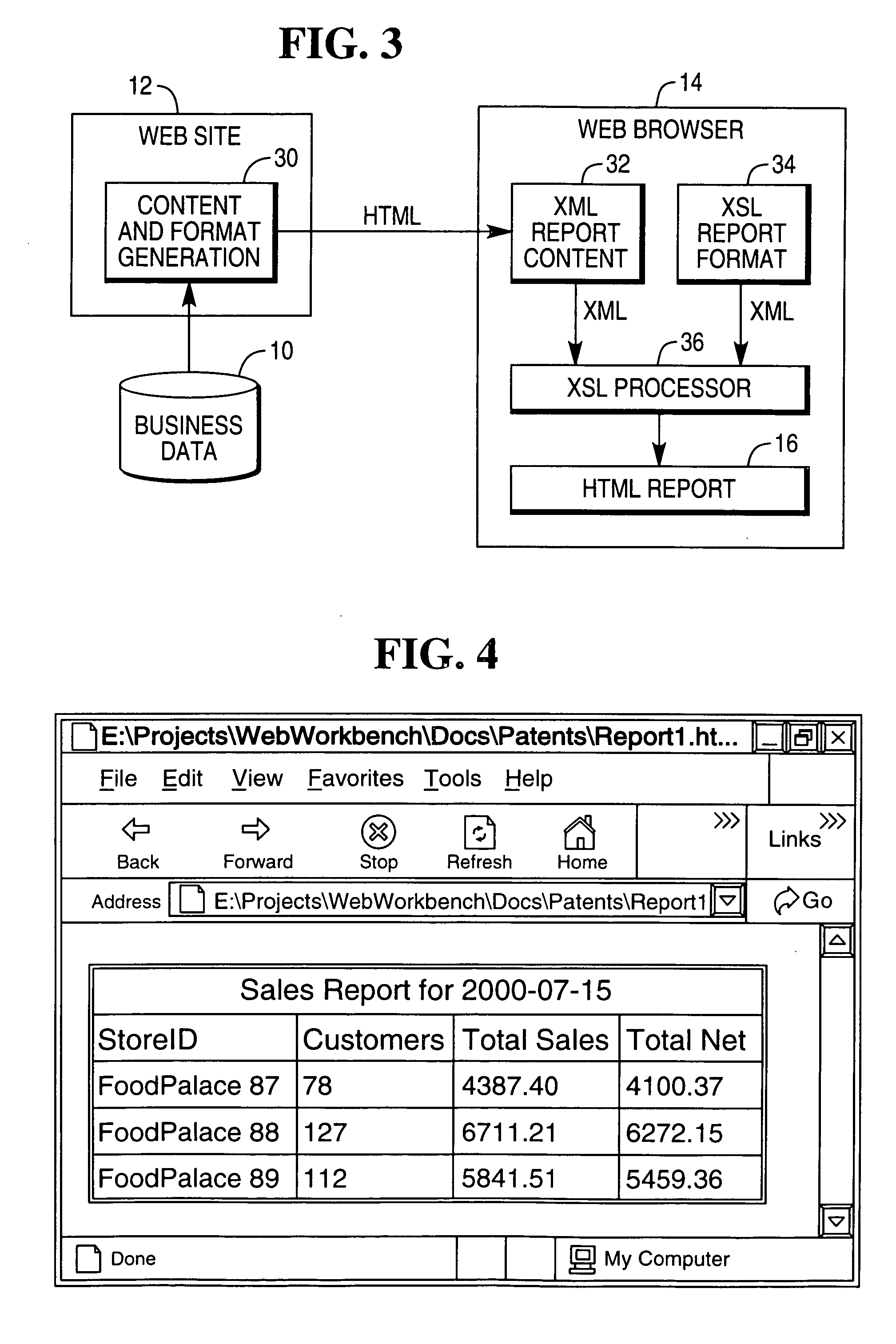 Custom report generation using XML and XSL