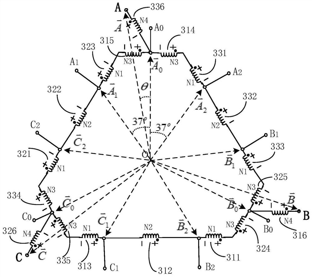 Multi-phase transformer and rectifier system