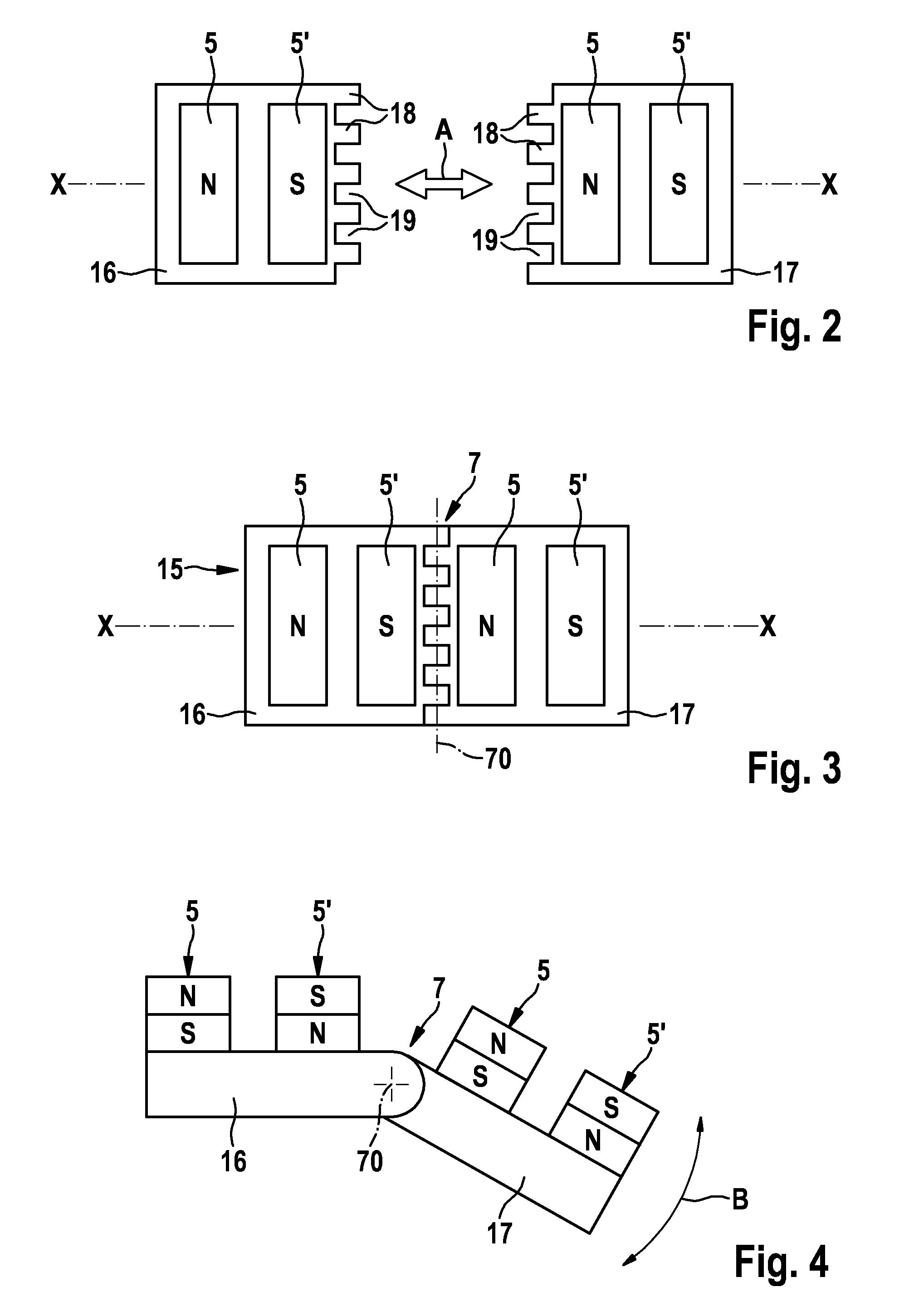 Conveying device with articulated conveying element