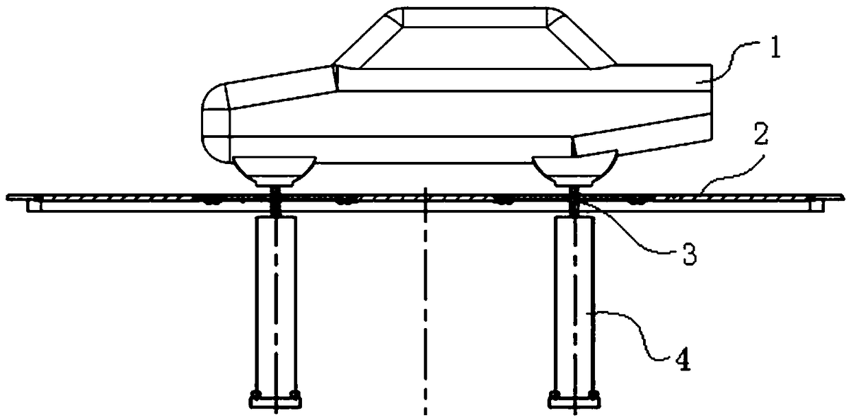 A support device for wind tunnel test of automobile model