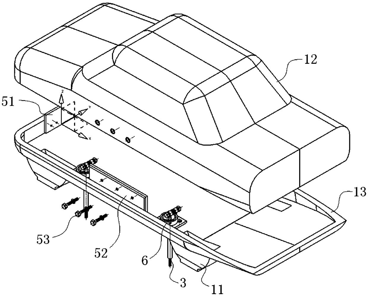 A support device for wind tunnel test of automobile model