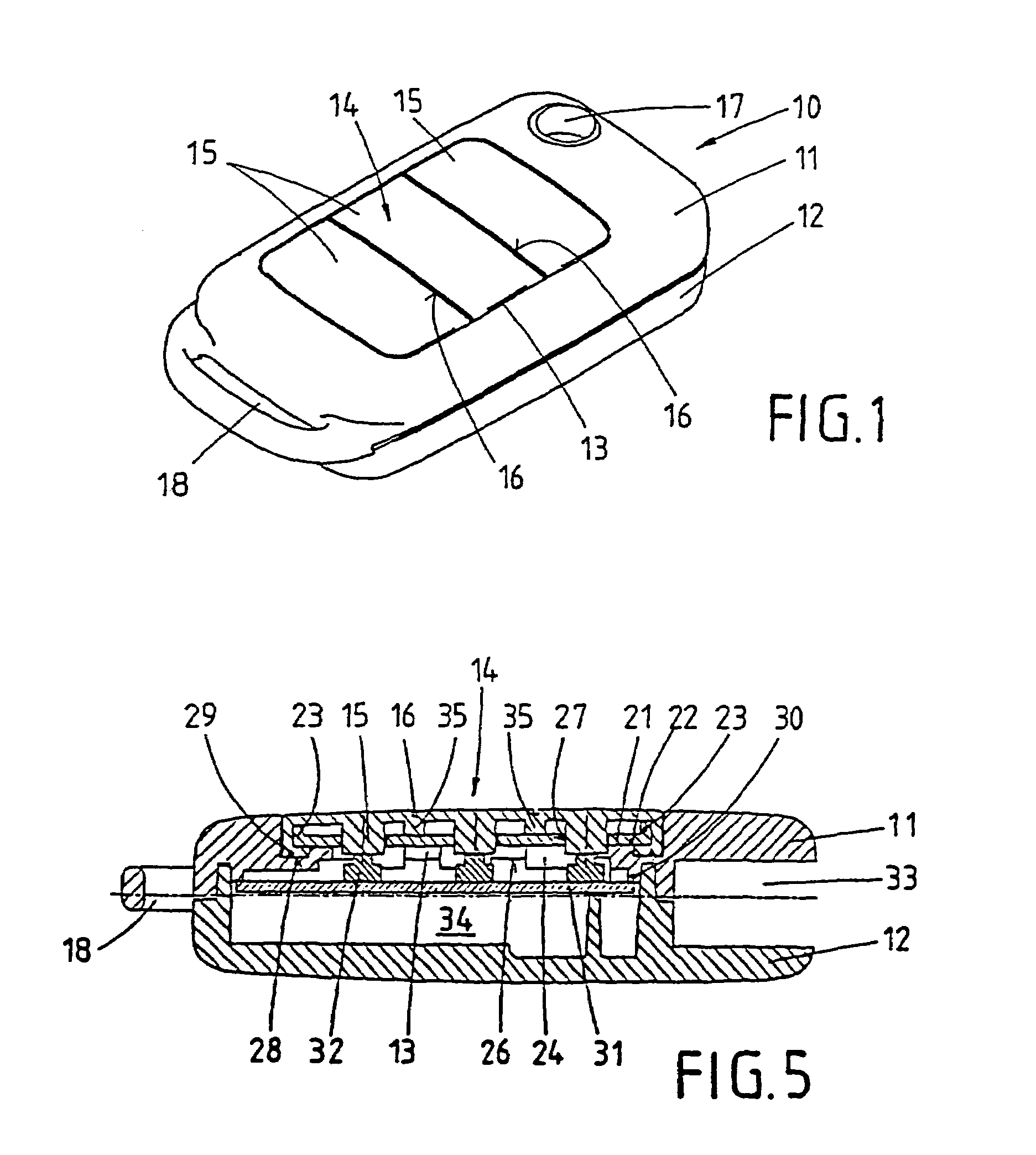 Housing for an electronic key