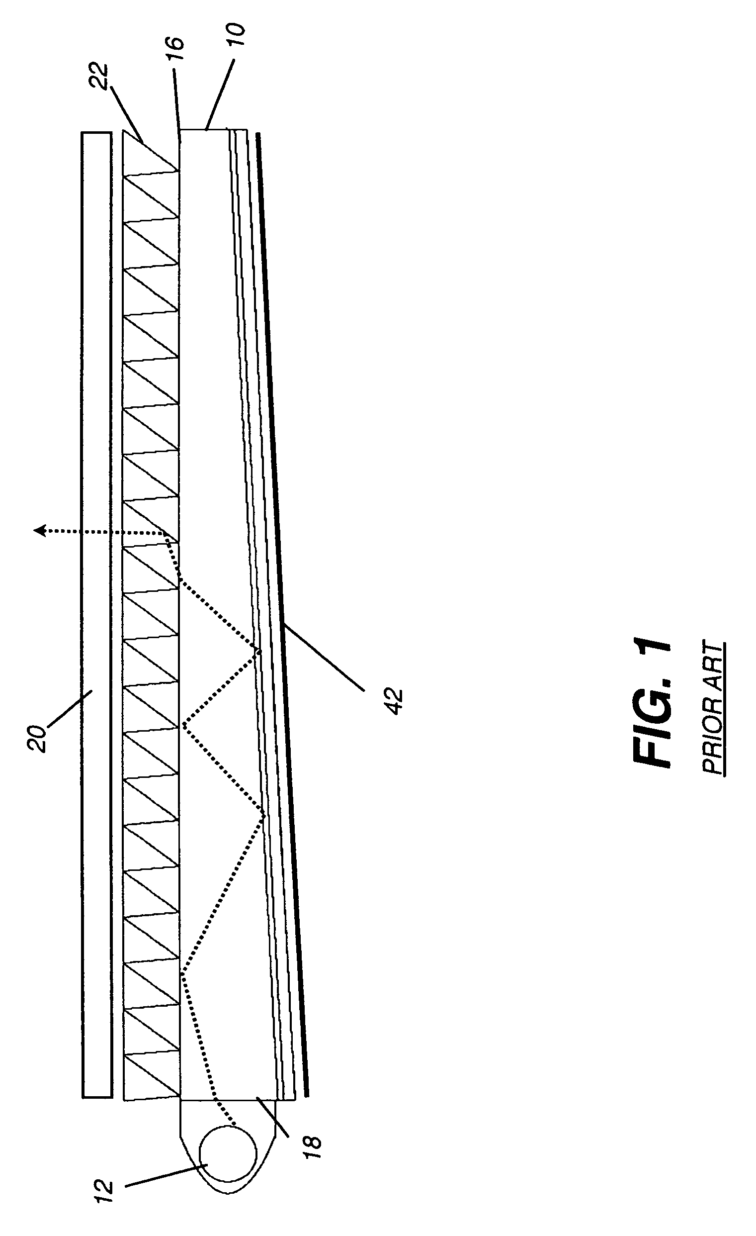 Turning film using array of roof prism structures