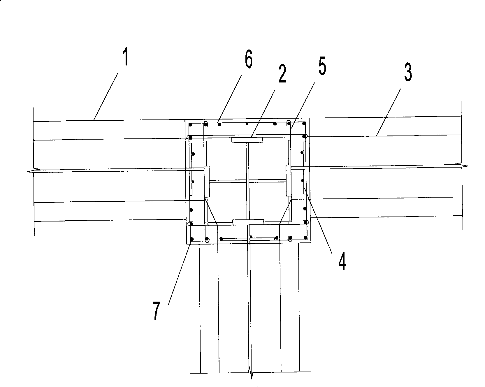 High-rise building frame supported sectional steel concrete girder-like structural transfer floor construction method