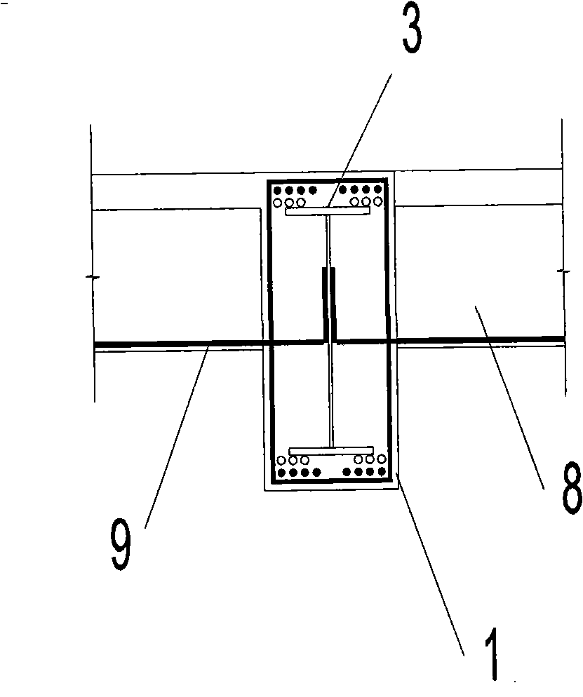 High-rise building frame supported sectional steel concrete girder-like structural transfer floor construction method