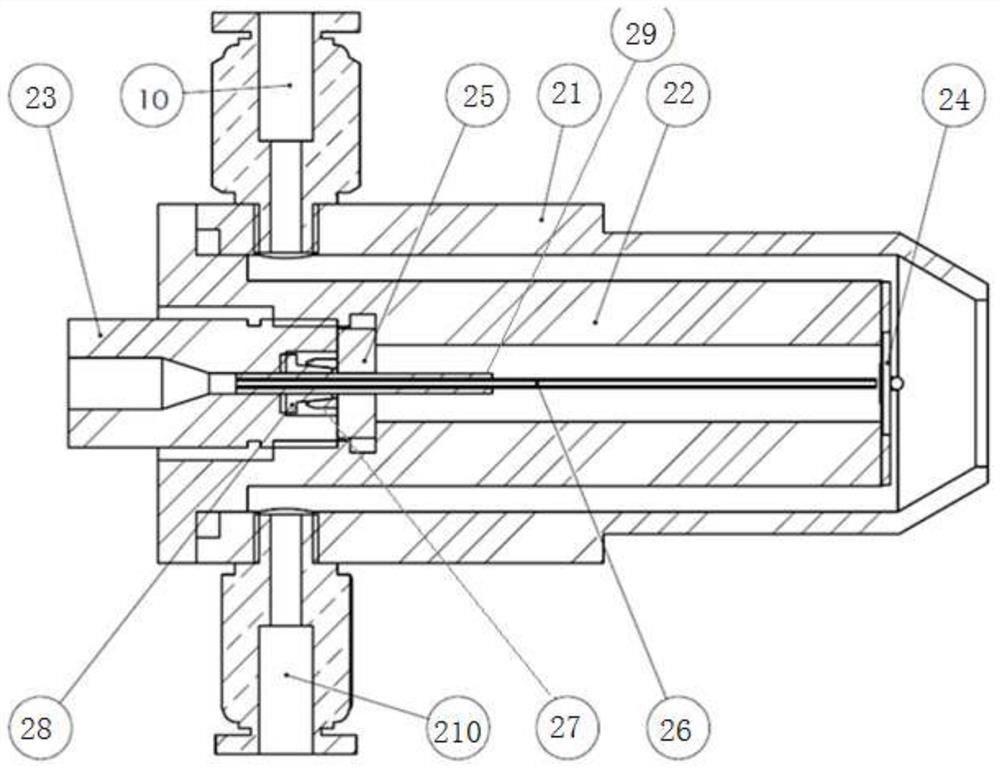 Ionization detection chamber of evaporative light scattering detector