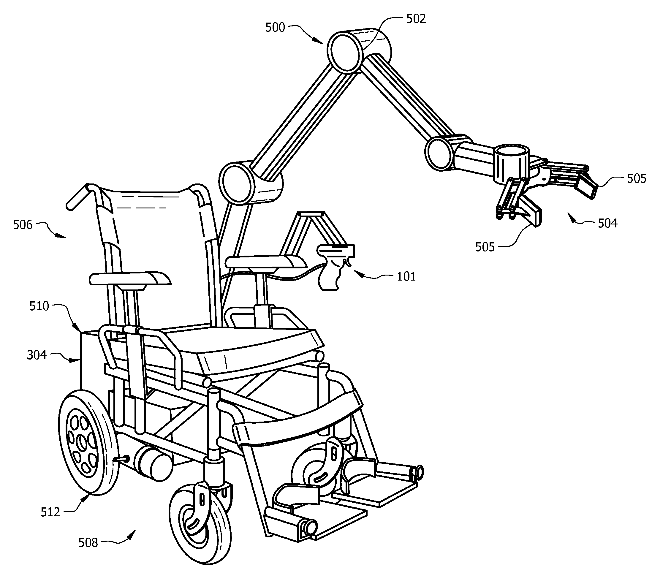 Haptic manipulation system for wheelchairs