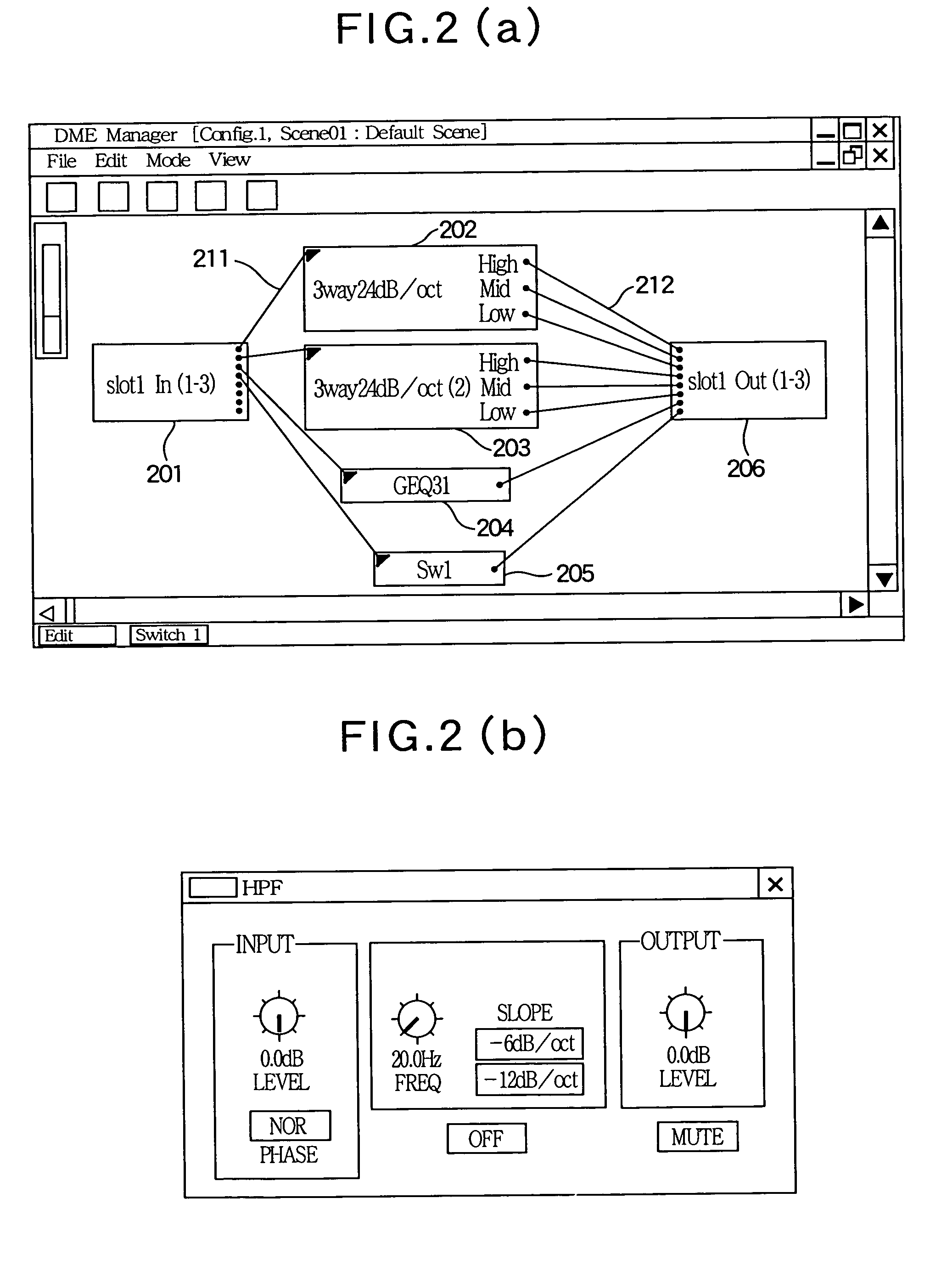 Editing apparatus of scene data for digital mixer