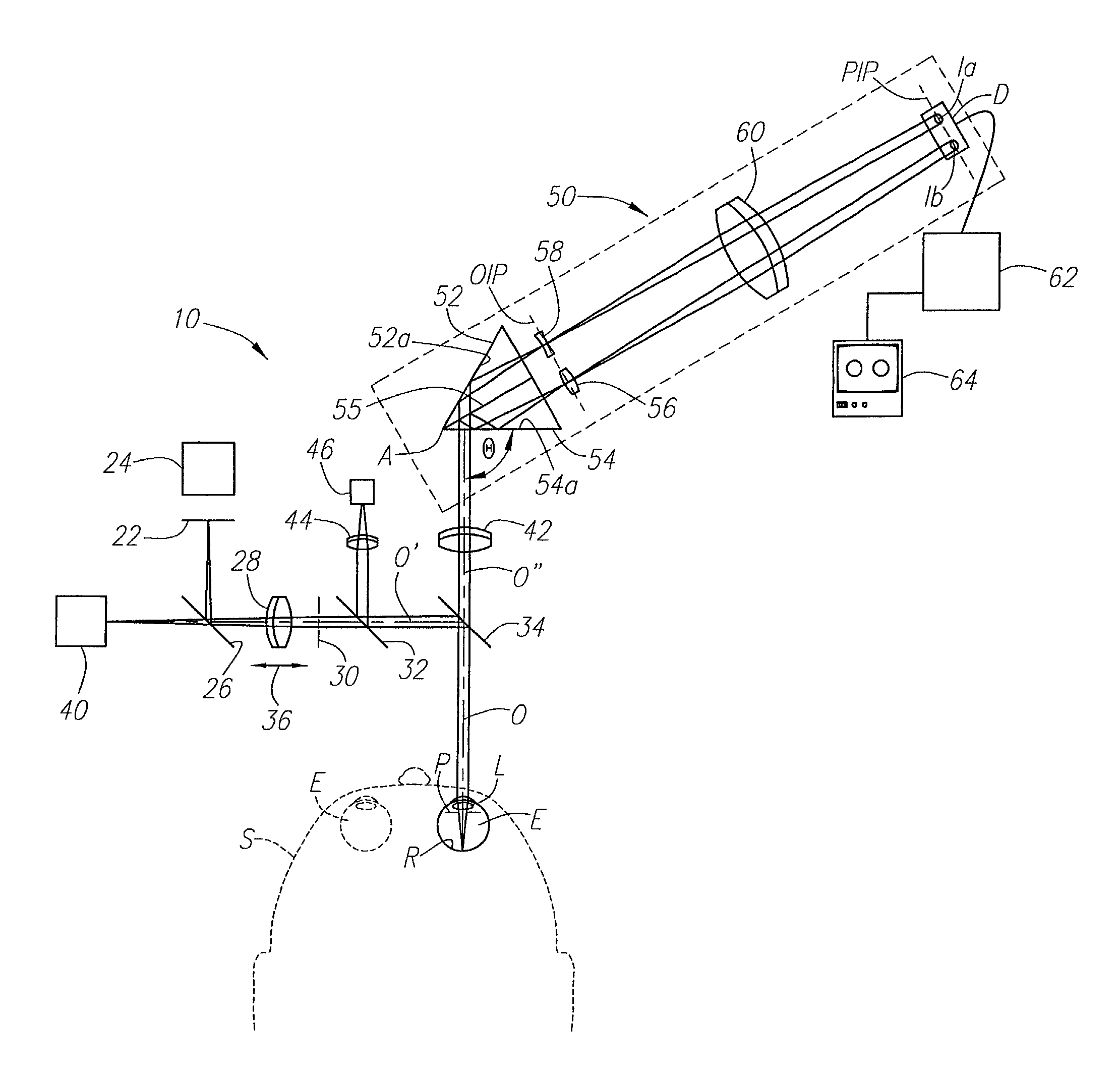 Method and apparatus for measuring optical aberrations of the human eye