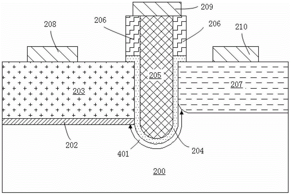 U-shaped channel tunneling transistor with laminated structure and preparation method thereof