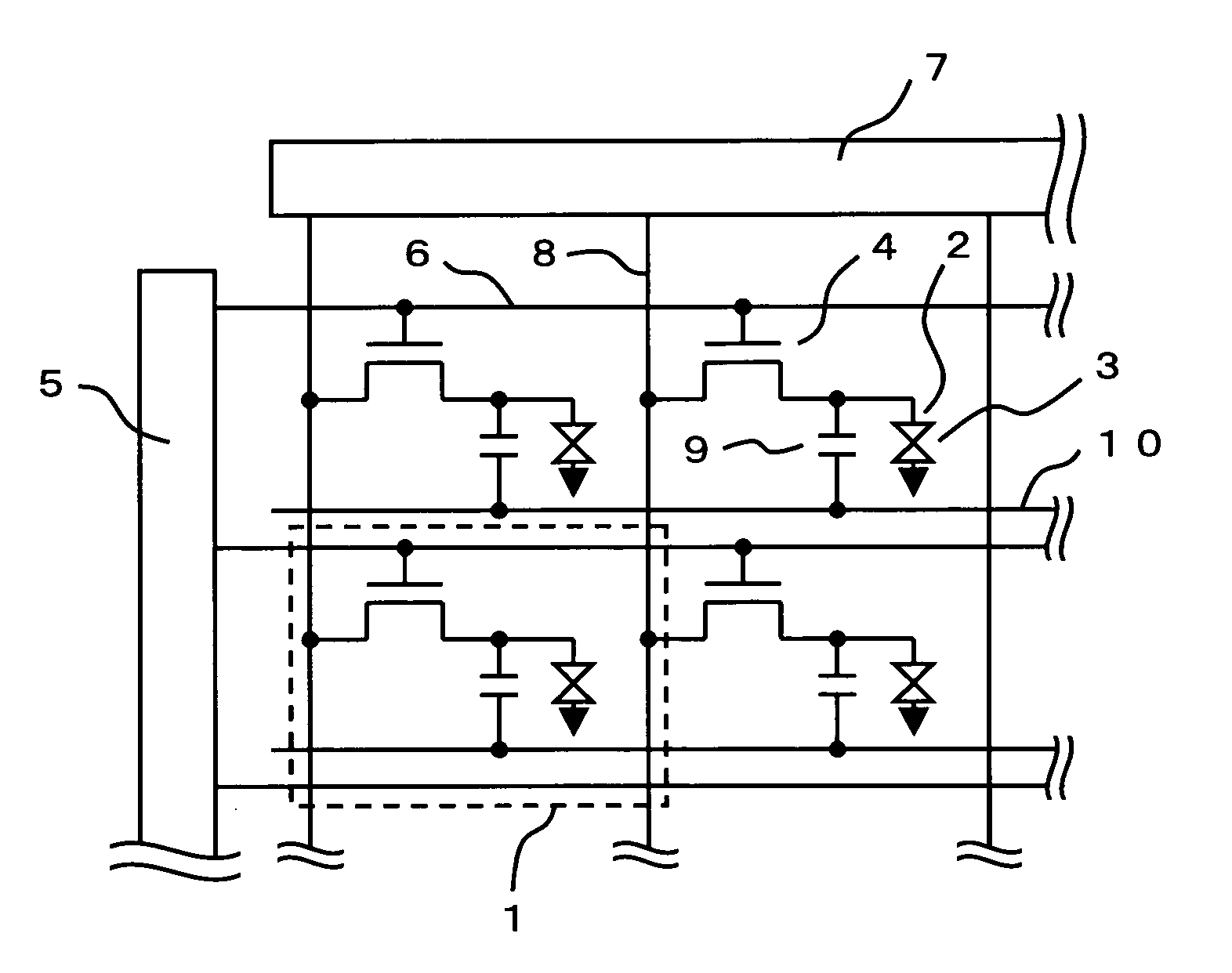 Liquid crystal display device and dielectric film usable in the liquid crystal display device