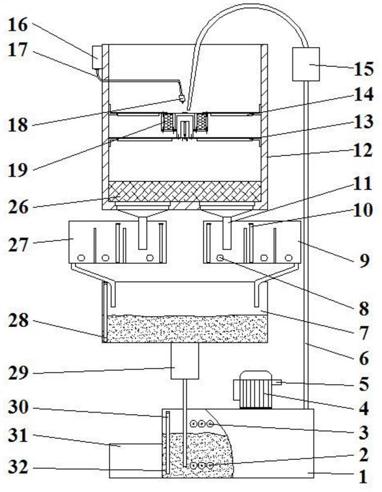 Reliability test device for cutting fluid cooling system of machining center