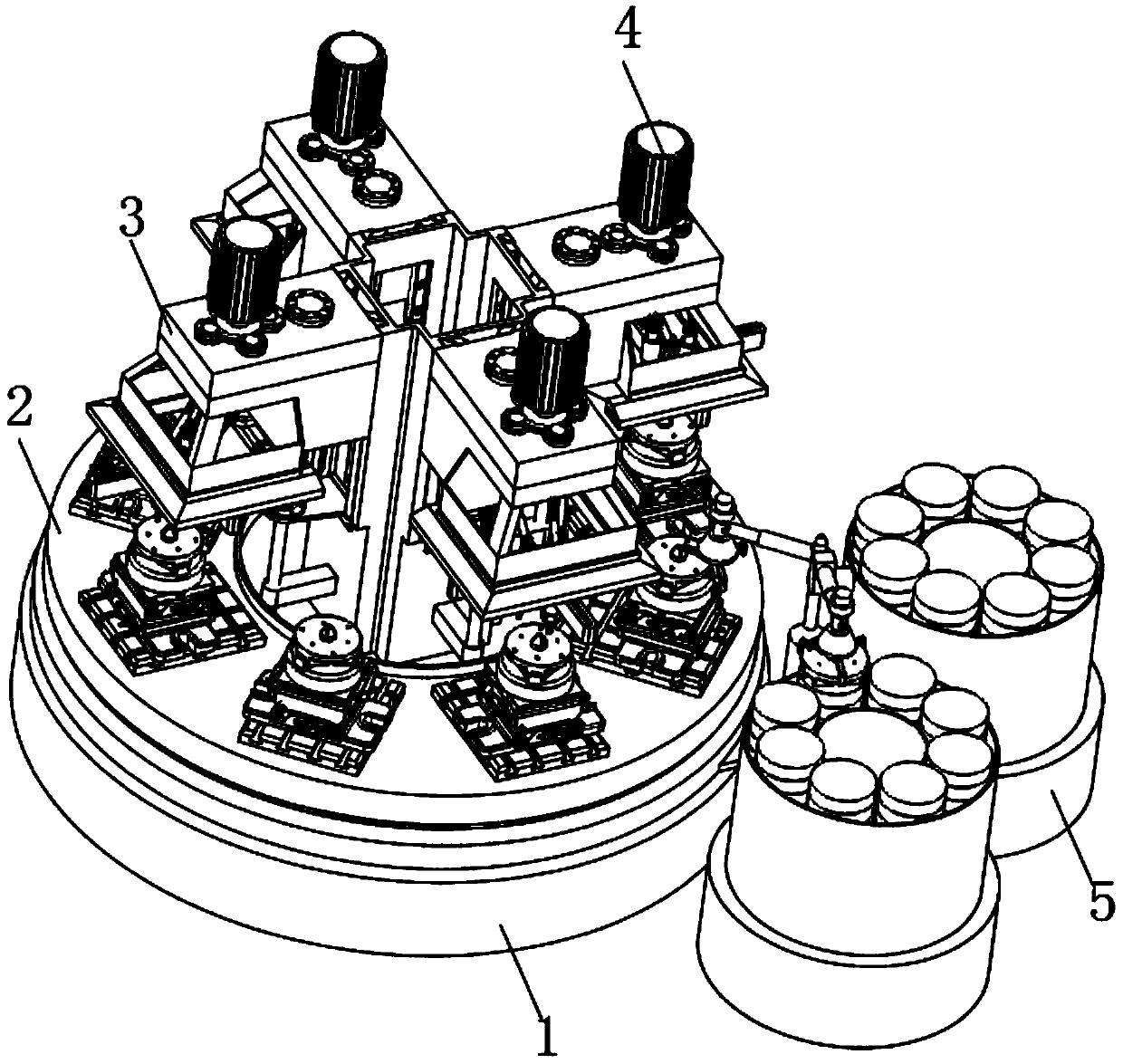 Drilling device and drilling method for rotary disc type bearing