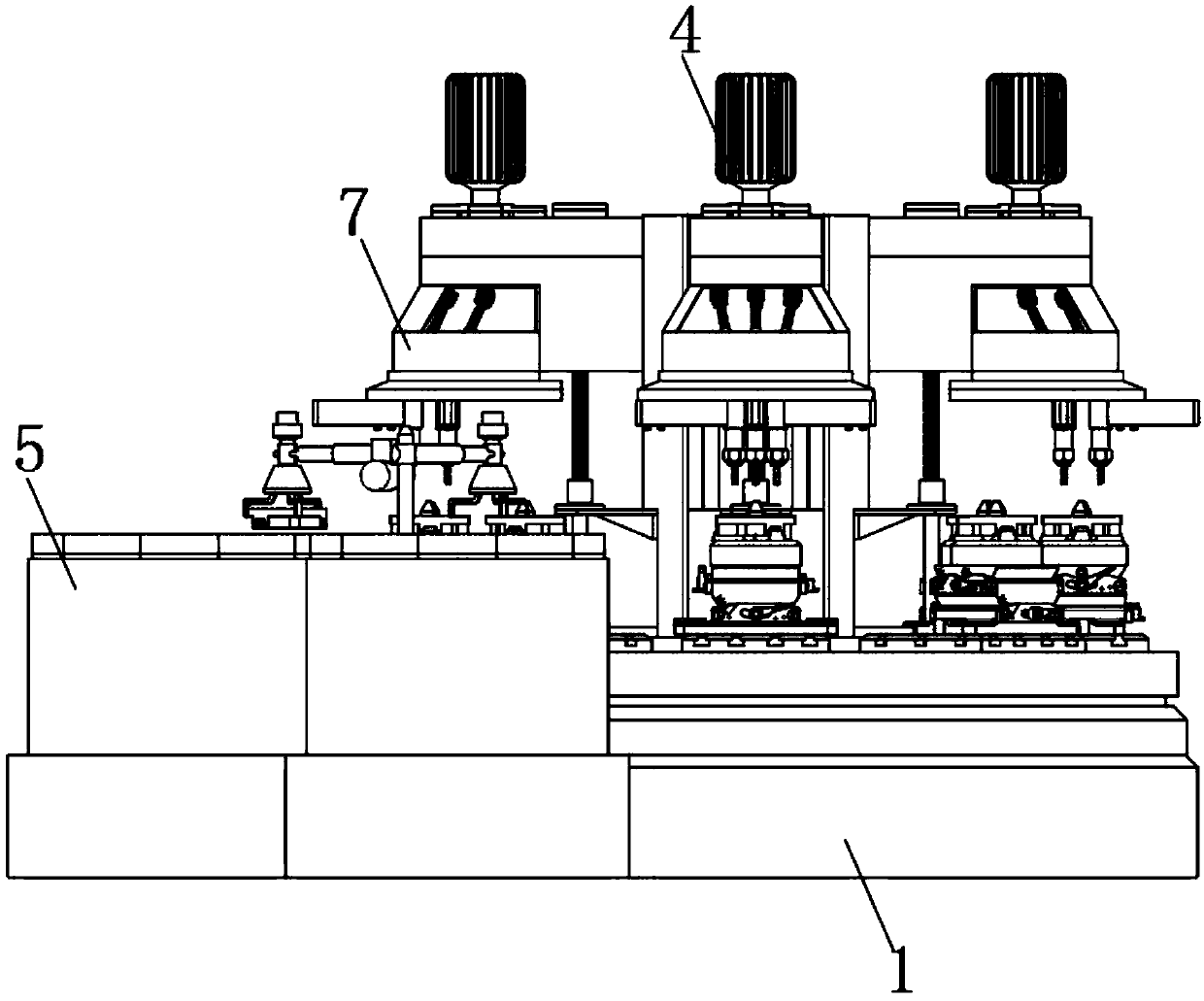 Drilling device and drilling method for rotary disc type bearing