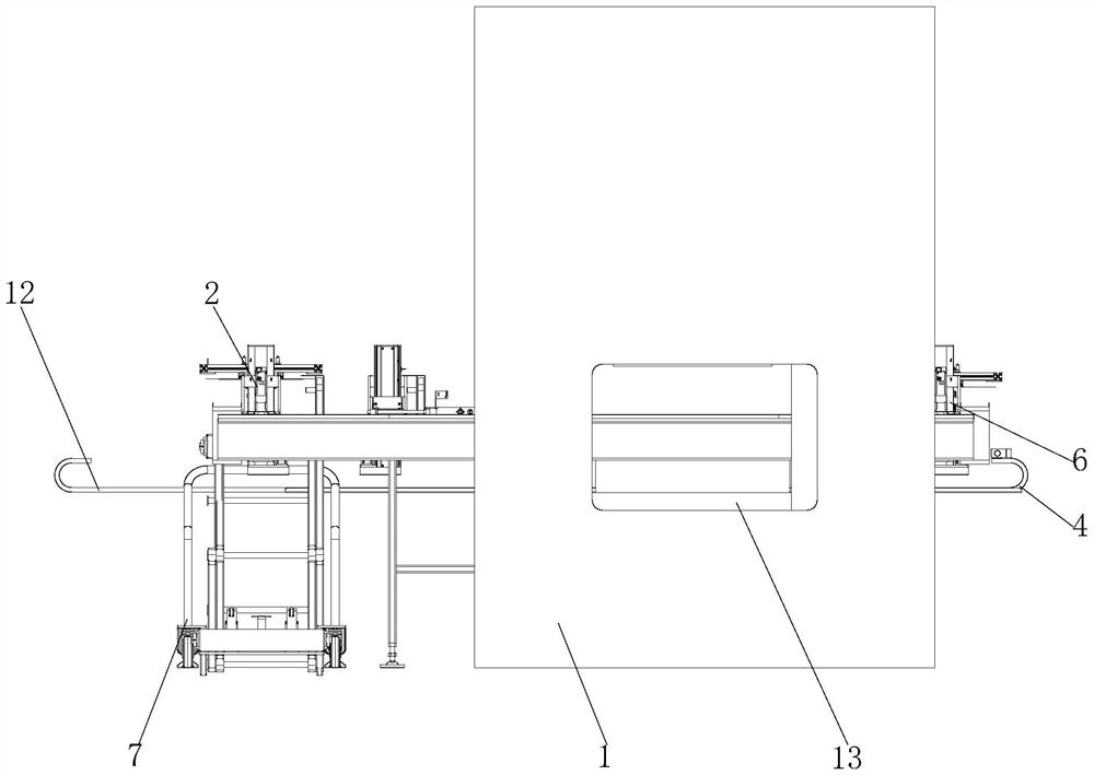 Automatic feeding and discharging device for large ultra-high precision sheet metal stamping part