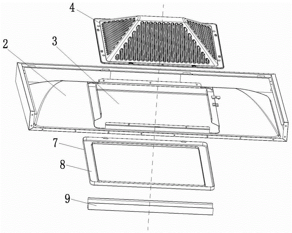 Top suction type range hood of novel oil screens