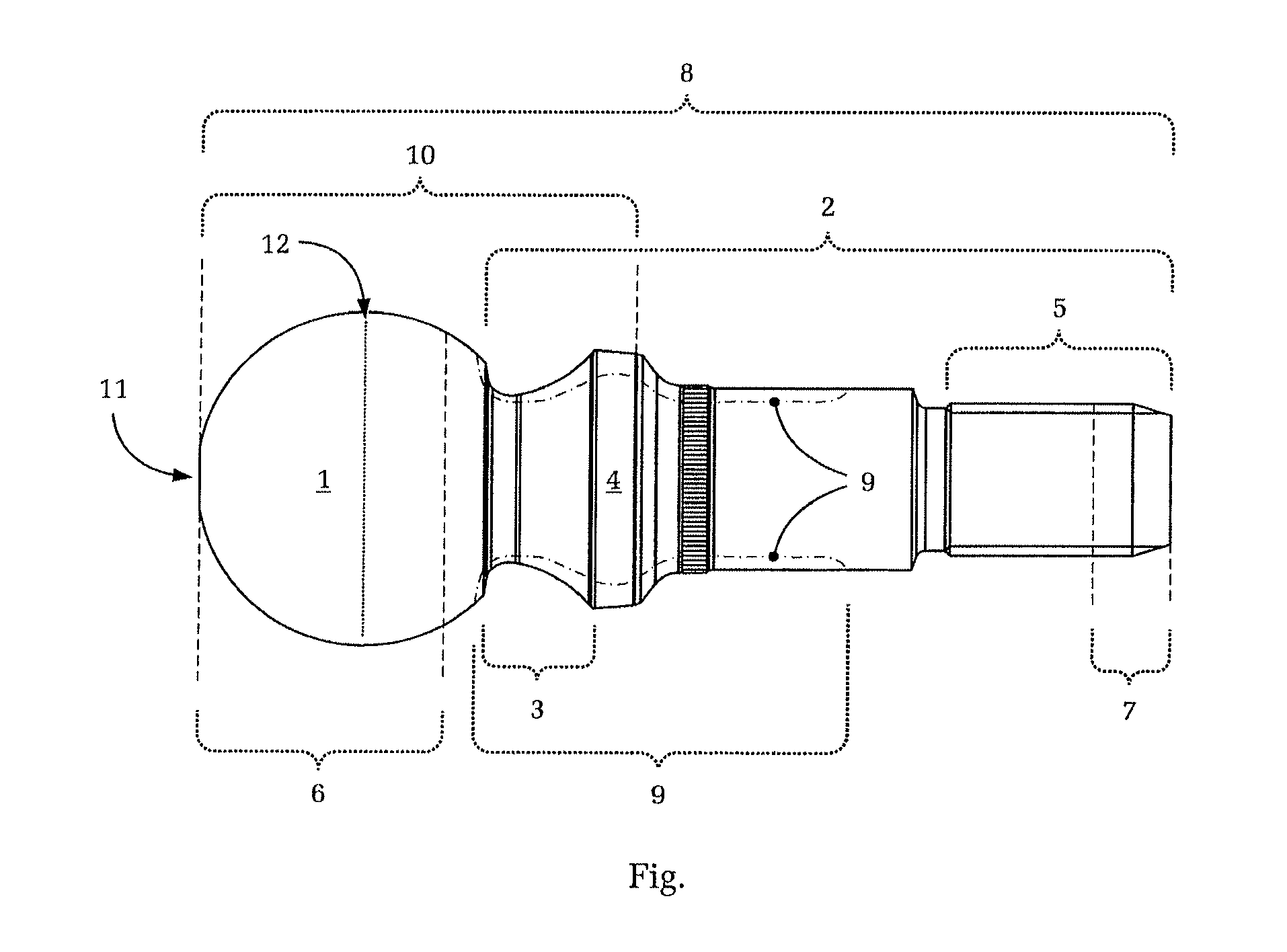 Ball pin and ball joint