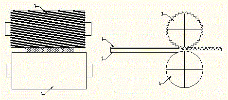 Method of rolling composite plate and strip by slanting corrugating roll