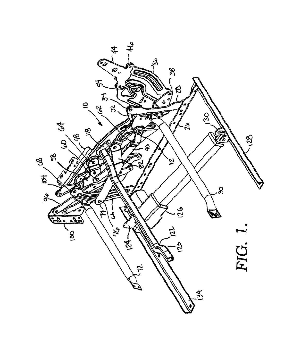 Zero-wall clearance linkage mechanism with power seat drive