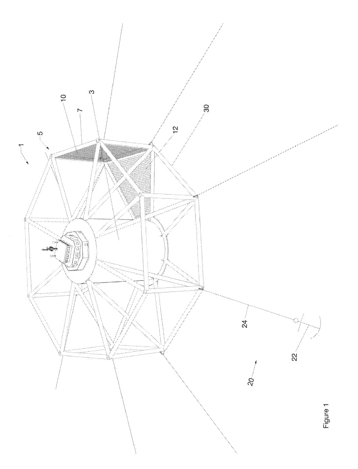 A floating arrangement for breeding fish and shellfish