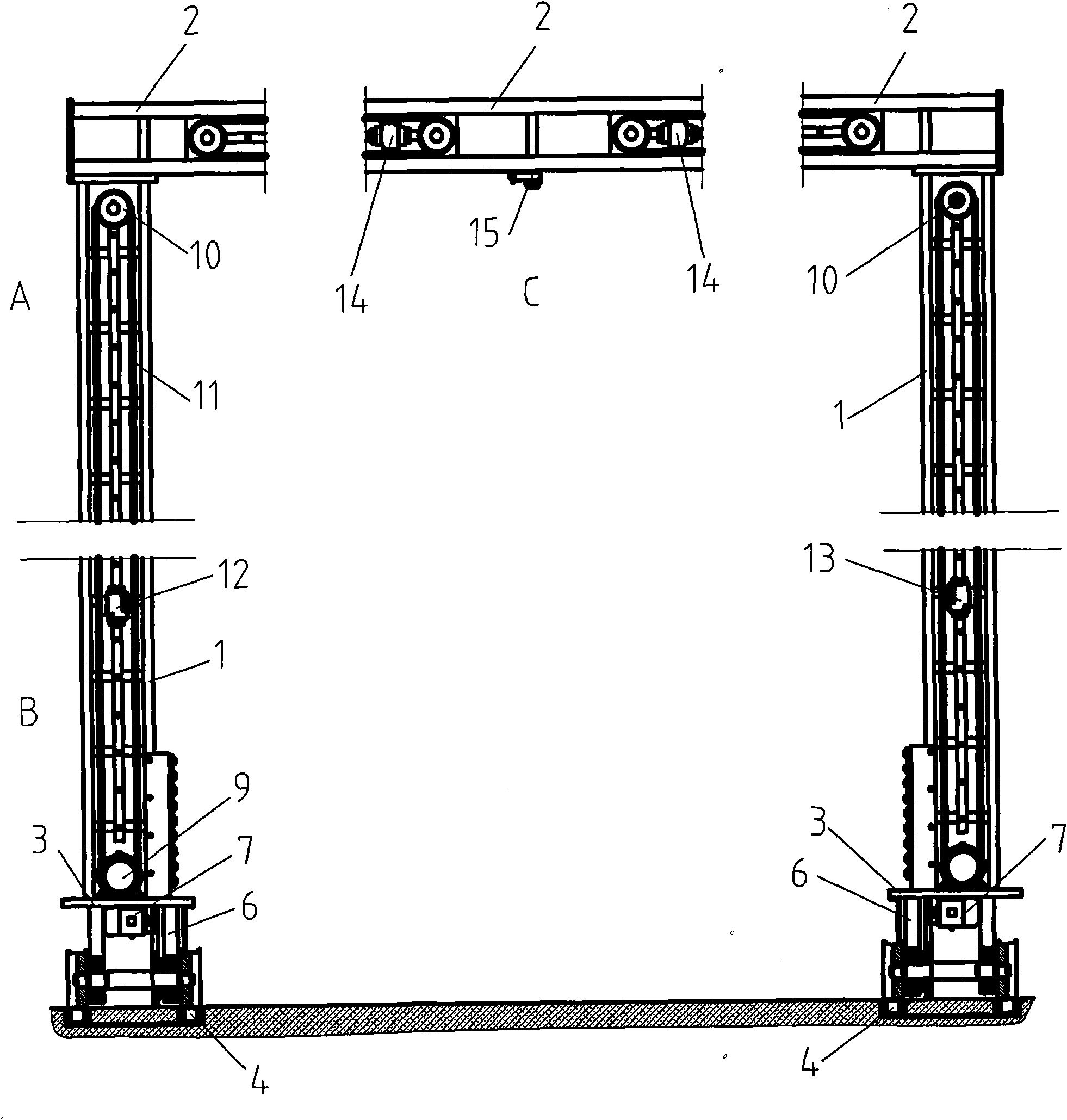 Machine for measuring outline dimension of vehicle