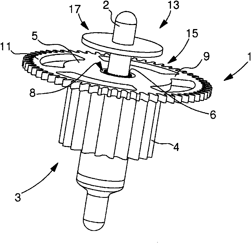 Radial clamping system for a timepiece component