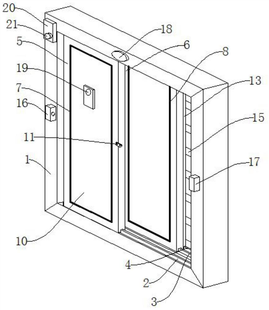 Intelligent alarm device for sliding door and window and use method thereof