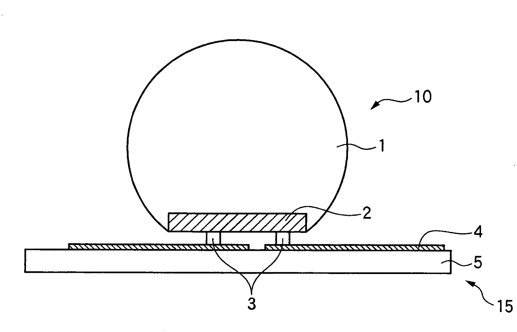 Glass-coated light-emitting element, light-emitting element-attached wiring board, method for producing light-emitting element-attached wiring board, lighting device and projector