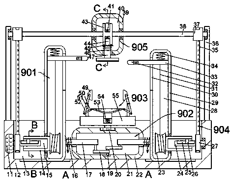 Polishing device used for curvy neck of ceramic bottle