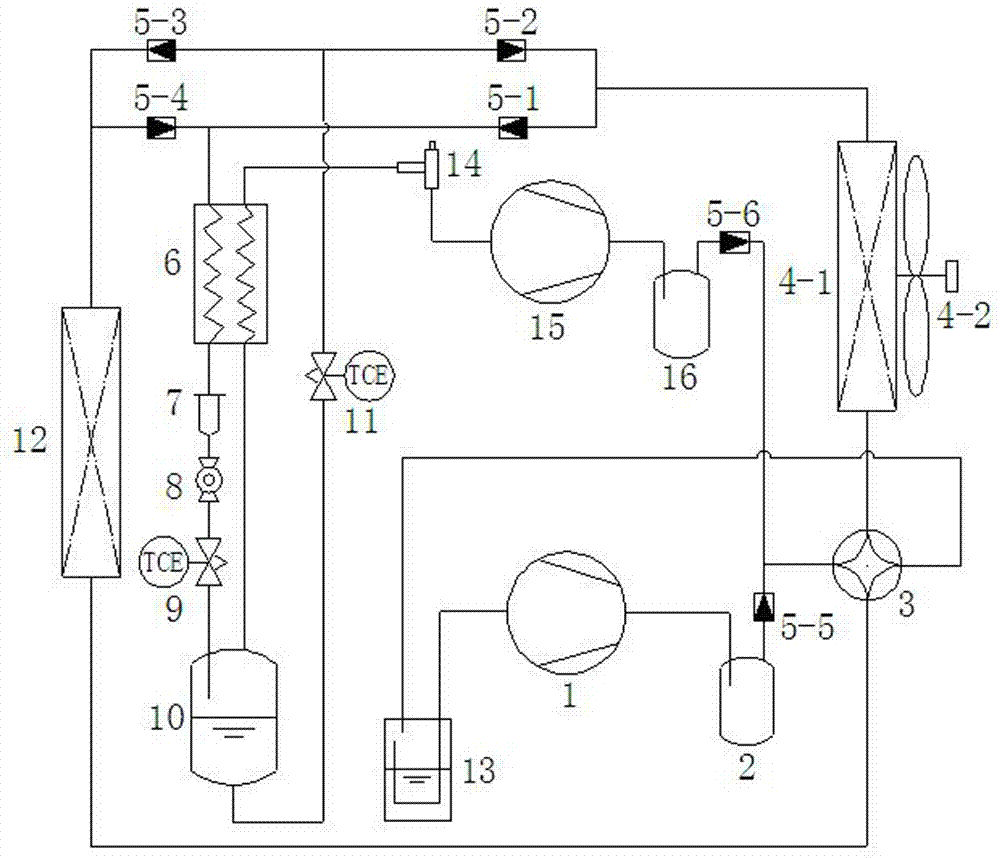 Triaxial pressure high-efficient air cooled heat pump unit applicable to large temperature difference