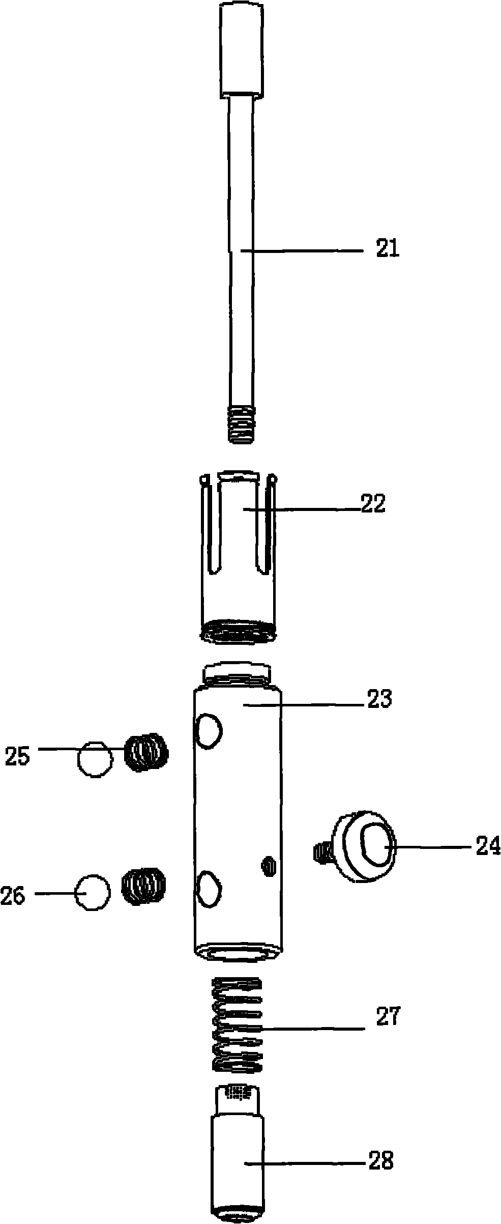 Push rod assembly for warm moxibustion rod