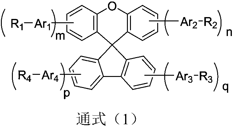 Spiro-xanthene fluorene-cored compound and application thereof to organic electroluminescent devices