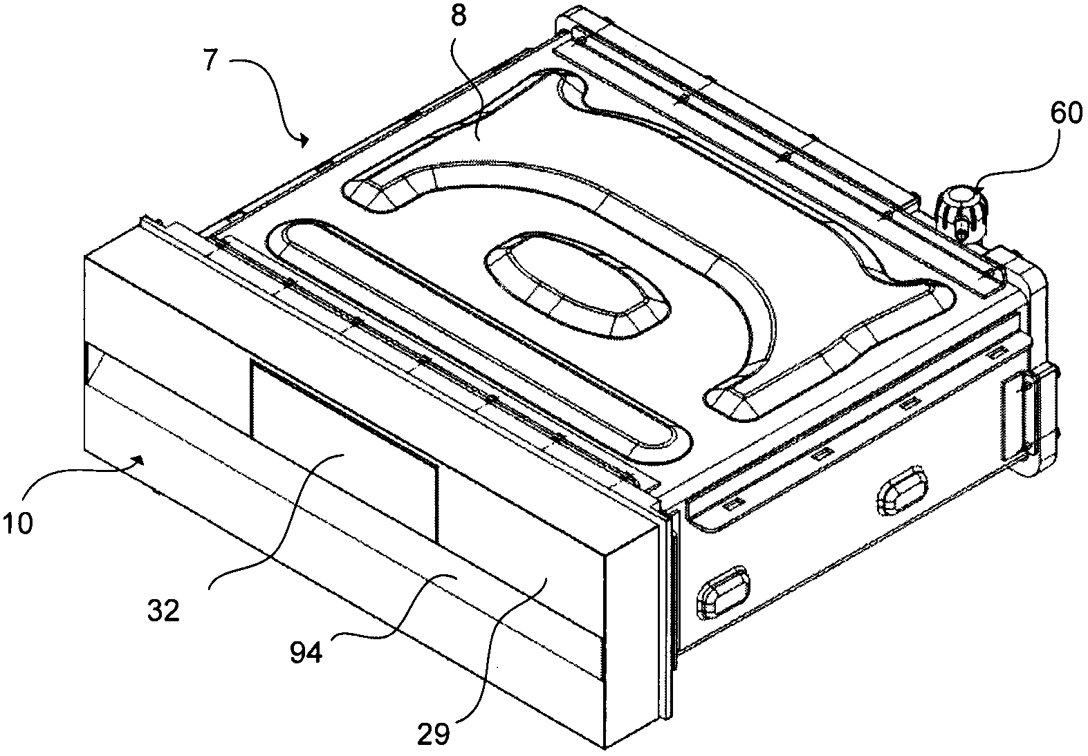 Low-pressure container and refrigerator with same