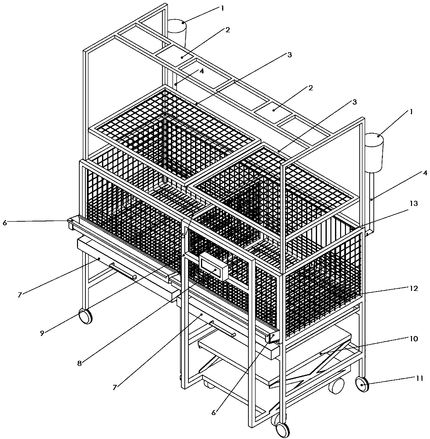 Method and special device for collecting data used for establishing broiler living environment comfort evaluation model