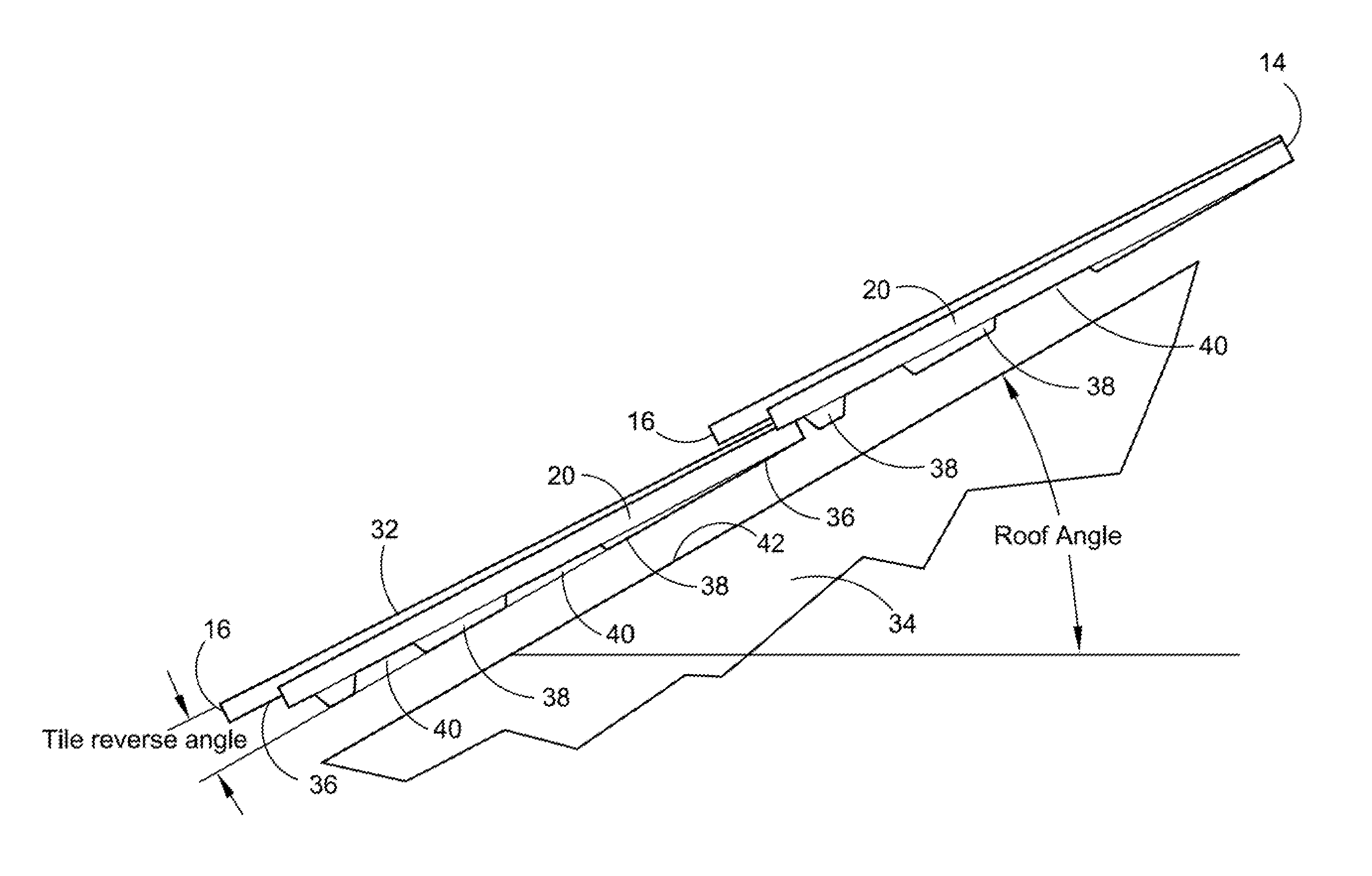 Lightweight tile with tapered support