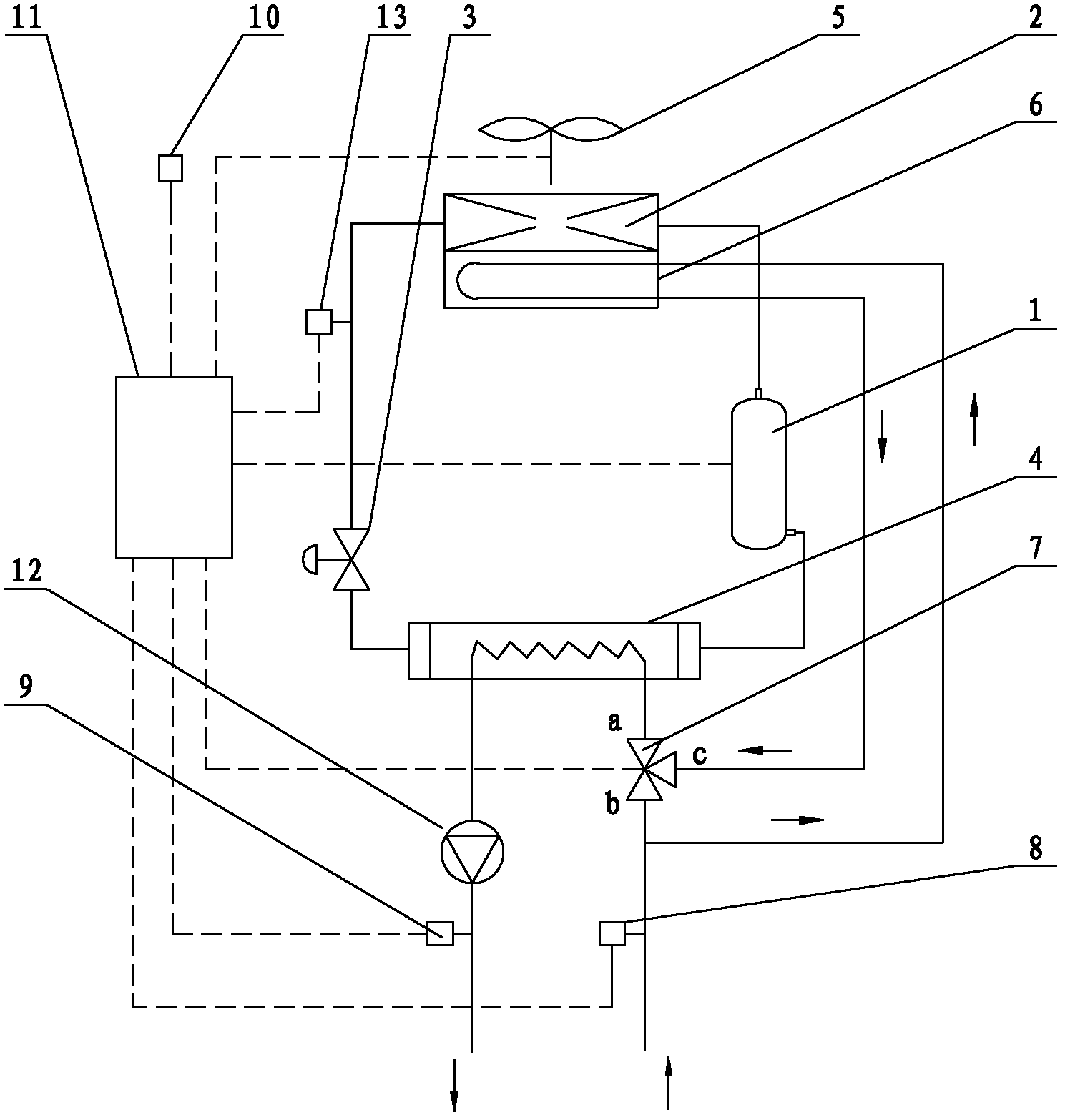 Air-cooled water chiller with natural cooling function and control method for water chiller