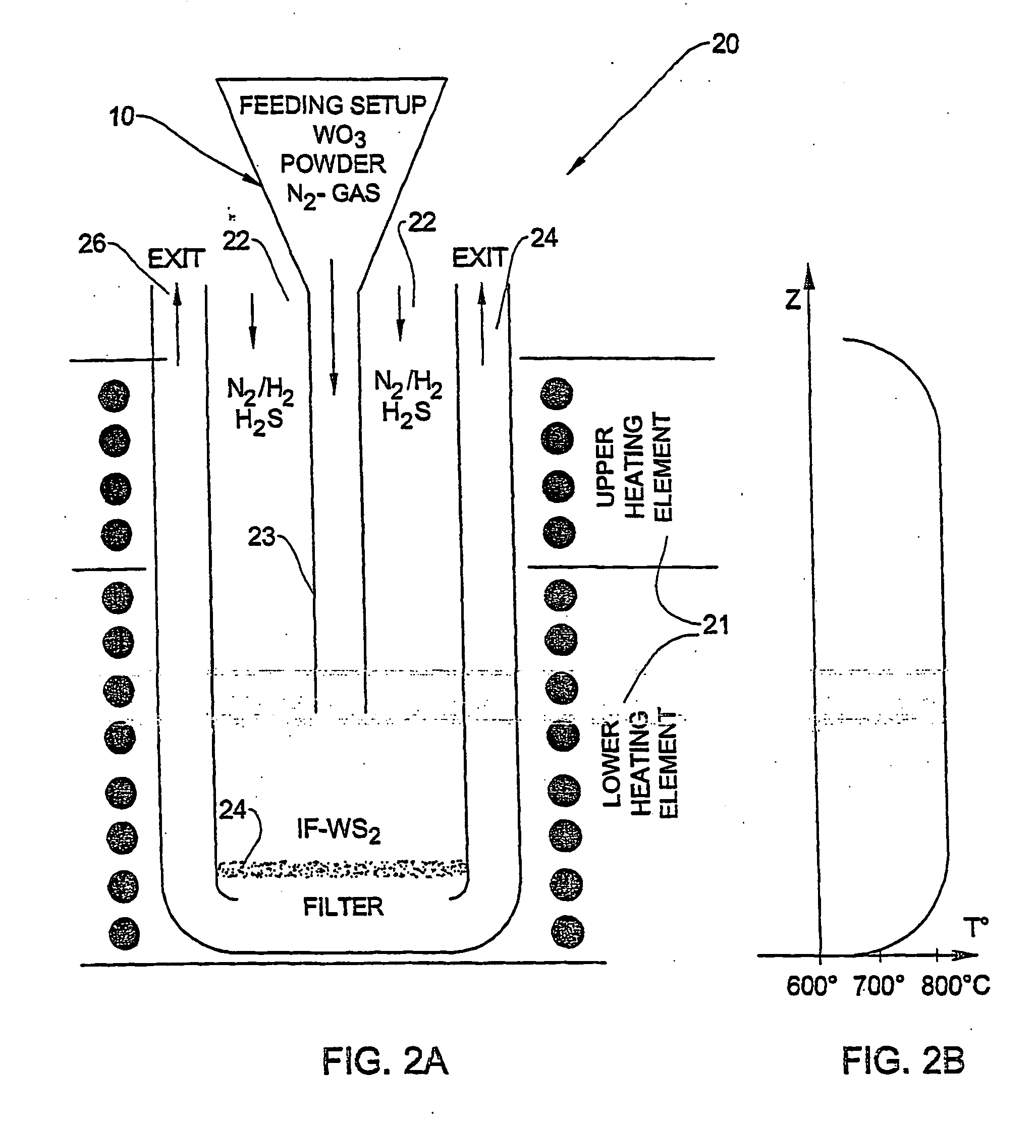 Reactors for producing inoraganic fullerene-like tungsten disulfide hollow nanoparticles and nanotubes