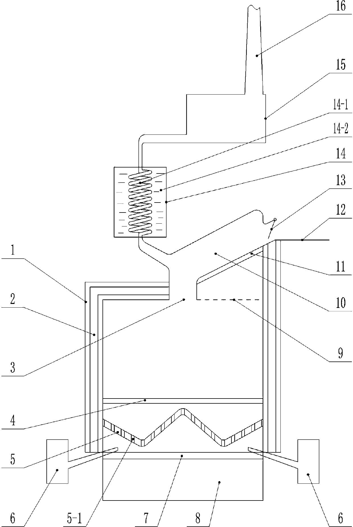 Municipal solid waste incineration device capable of burning without causing atmospheric contamination