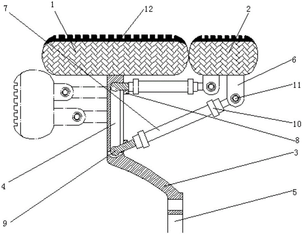 Retractable type non-inflatable wheel allowing ground contact area of tire tread to be changed