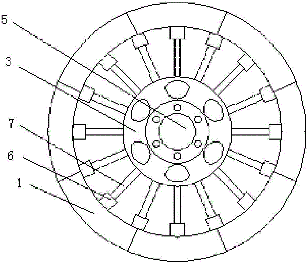 Retractable type non-inflatable wheel allowing ground contact area of tire tread to be changed