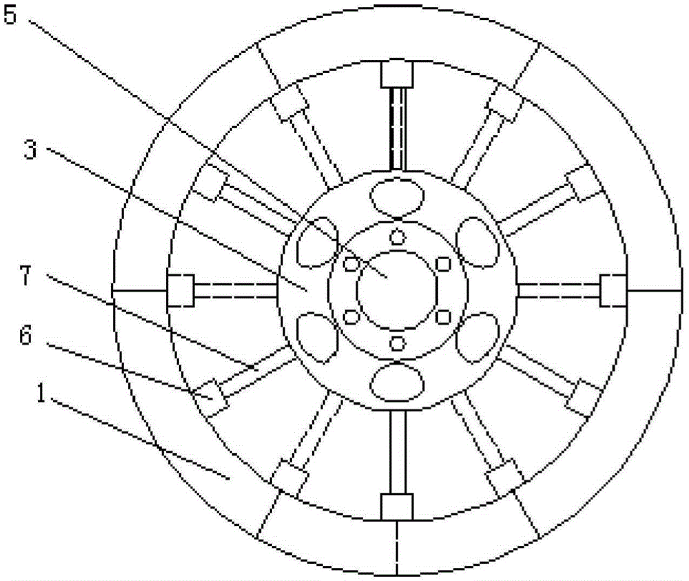 Retractable type non-inflatable wheel allowing ground contact area of tire tread to be changed